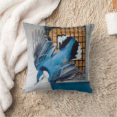 雪の中の白い胸のヌサッチ – オリジナル写真 クッション (ブランケット)