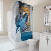 雪の中の白い胸のヌサッチ – オリジナル写真 シャワーカーテン (インサイチュ)