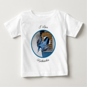 雪の中の白い胸のヌサッチ – オリジナル写真 ベビーTシャツ