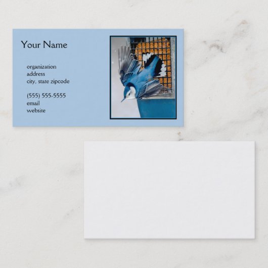 雪の中の白い胸のヌサッチ – オリジナル写真 名刺 (正面/裏面)