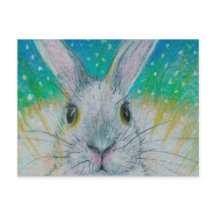 雪の中の白うさぎ！