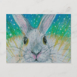 雪の中の白うさぎ！ ポストカード