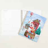 雪の中の秋田犬のクリスマスドッグハウス プランナー手帳 (ディスプレー)