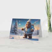 雪の中の笑うビッグフット シーズンカード (正面)