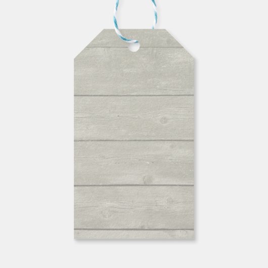 雪の中の美しい白い馬の写真ありがとう ギフトタグ (裏面)