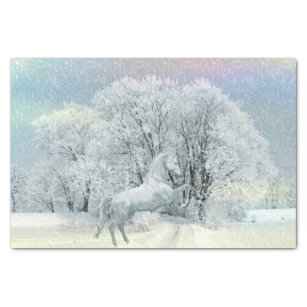 雪の中の美しい白馬 薄葉紙