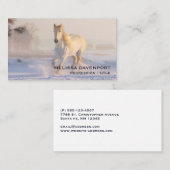 雪の中の美しランニングい白馬の馬 名刺 (正面/裏面)