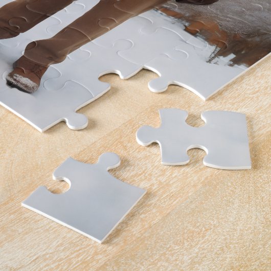 雪の中の老夫婦 ジグソーパズル (側面)