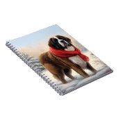 雪の中の聖ベルナール犬 ノートブック (右側)