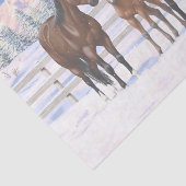 雪の中の茶色のベイ四分の馬 薄葉紙 (詳細)