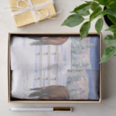 雪の中の茶色のベイ四分の馬 薄葉紙 (ギフト)