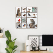 雪の中の裏庭の鳥 ポスター (ホームオフィス)