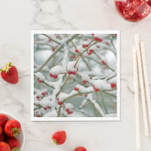 雪の中の赤い果実 スタンダードランチョンナプキン (インサイチュ)