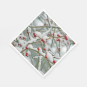 雪の中の赤い果実 スタンダードランチョンナプキン (角)