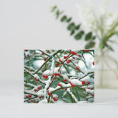 雪の中の赤い果実 ポストカード (スタンド正面)