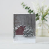 雪の中の赤い納屋 ポストカード (スタンド正面)