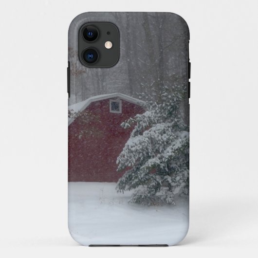 雪の中の赤い納屋 Case-Mate iPhoneケース (裏面)