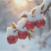 雪の中の赤い美味しいリンゴ シール (正面)