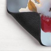 雪の中の赤い美味しいリンゴ マウスパッド (コーナー)