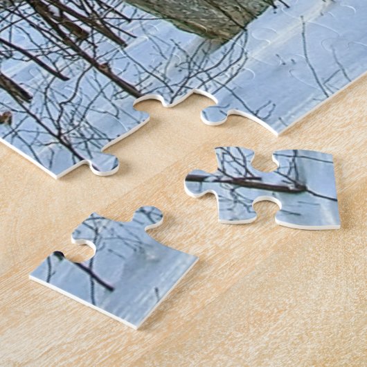 雪の中の農場 ジグソーパズル (側面)