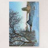 雪の中の農場 ジグソーパズル (縦)