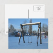 雪の中の遊び場 ポストカード (正面/裏面)