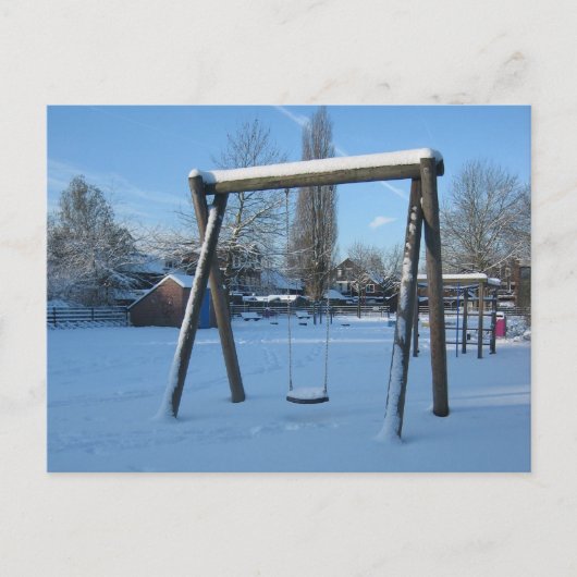 雪の中の遊び場 ポストカード (正面)
