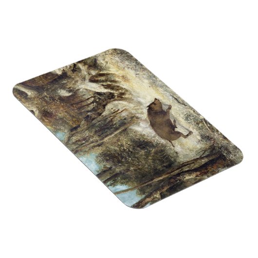 雪の中の野生のイノシシ、クールベットとして署名(フェイク) マグネット (右側)