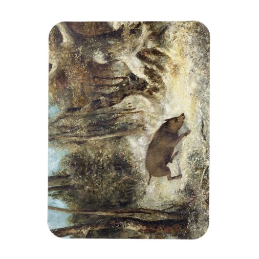 雪の中の野生のイノシシ、クールベットとして署名(フェイク) マグネット (縦)