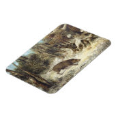 雪の中の野生のイノシシ、クールベットとして署名(フェイク) マグネット (左側)