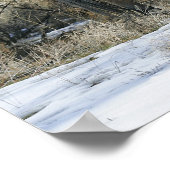 雪の中の野生のマスタング馬1 ポスター (角)