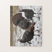 雪の中の野生の七面鳥 ジグソーパズル (縦)