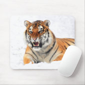 雪の中の野生の虎 マウスパッド (マウス)