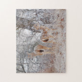 雪の中の野生の鹿と木の自然パズル ジグソーパズル (縦)