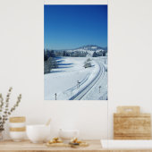 雪の中の鉄道の線路 ポスター (キッチン)
