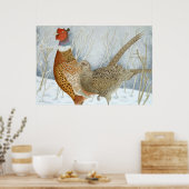 雪の中の雉 ポスター (キッチン)