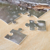 雪の中の青いカケス ジグソーパズル (側面)