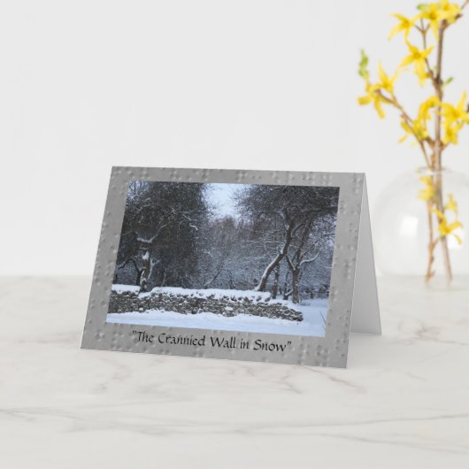 雪の中の頭のついた壁 カード (黄色い花)