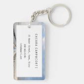 雪の中の風車、冬のオランダ キーホルダー (裏面)