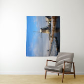 雪の中の風車、冬のオランダ タペストリー (インサイチュ)