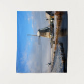 雪の中の風車、冬のオランダ タペストリー (正面)