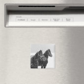 雪の中の馬 マグネット (インサイチュ (食洗機))