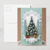 ❄️ 雪の中の魔法のクリスマスツリー ✨ クリスマスのお祝い ポストカード (正面/裏面)