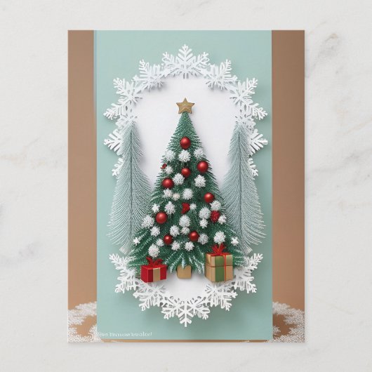 ❄️ 雪の中の魔法のクリスマスツリー ✨ クリスマスのお祝い ポストカード (正面)
