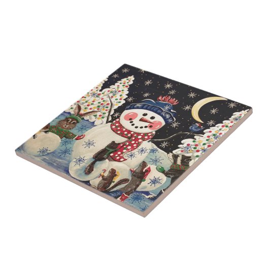 「雪の中の魔法の夜」 タイル (側面)