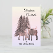 雪の中の鹿クリスマスカクテルパーティー 招待状 (スタンド正面)