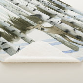 雪の中の鹿 シェルパブランケット (3/4)