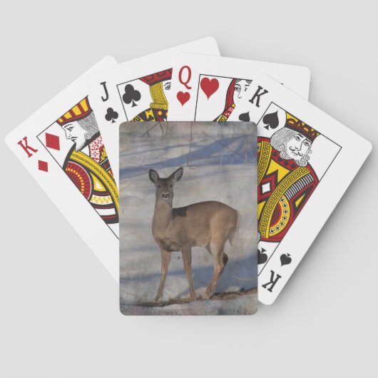 雪の中の鹿 トランプ (裏面)