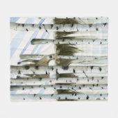 雪の中の鹿 フリースブランケット (正面(横))