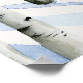 雪の中の鹿 ポスター (角)